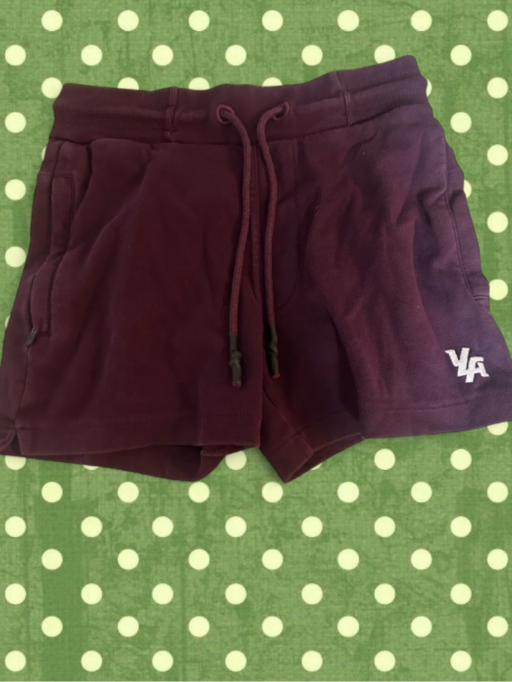 YoungLA Women's Burgundy Drawstring Knit Athletic Shorts